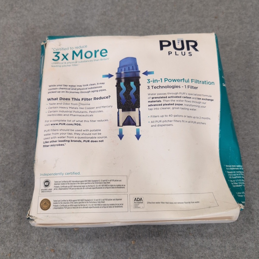 PUR PLUS Water Pitcher Replacement Filter 3-Pack CRF-950Z Blue Value Pack - Picture 3 of 4